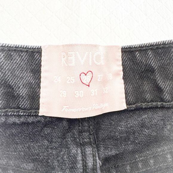 Revice Button-Fly Block Denim Squares Straight Leg Jean Black/Charcoal Size 26 - Picture 5 of 9